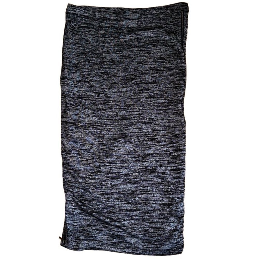 Express Women's Side Zipper Midi Bodycon Skirt in Heathered Grey Size Medium